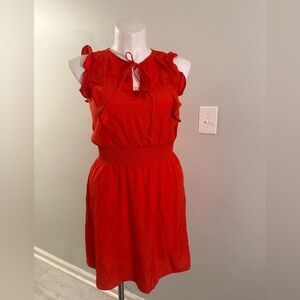 GAP Vibrant Red Ruffled Dress Size M